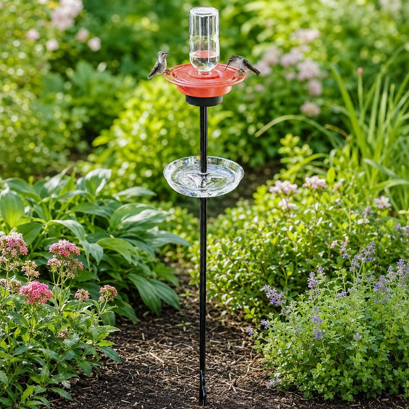 Use a water-filled moat to make nectar harder for ants to reach