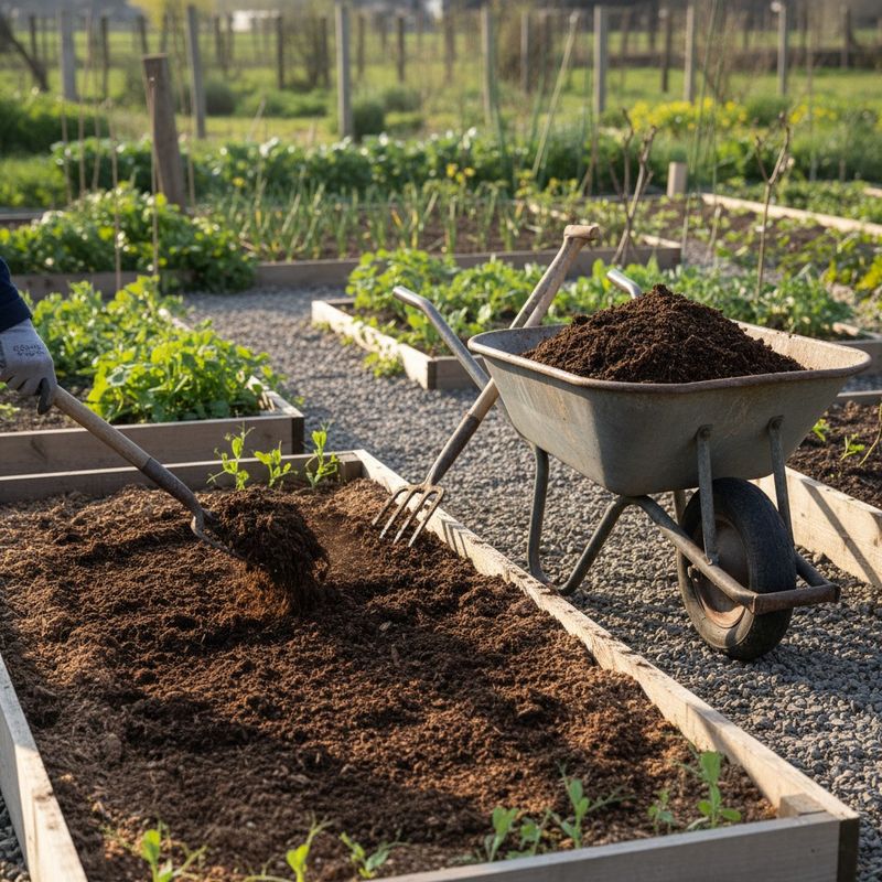 Use finished compost as one part of soil improvement