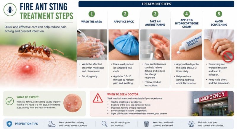 Wash the area, then use a wrapped cold pack