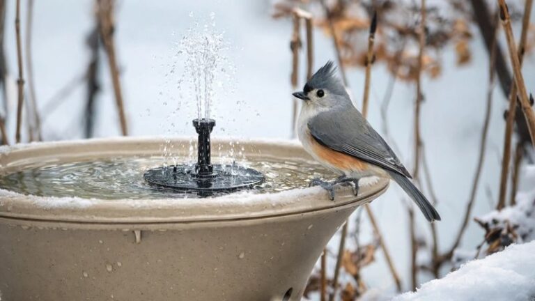 These DIY Bird Baths Outlast Store-Bought Ones in North Carolina Yards and Draw More Winter Birds