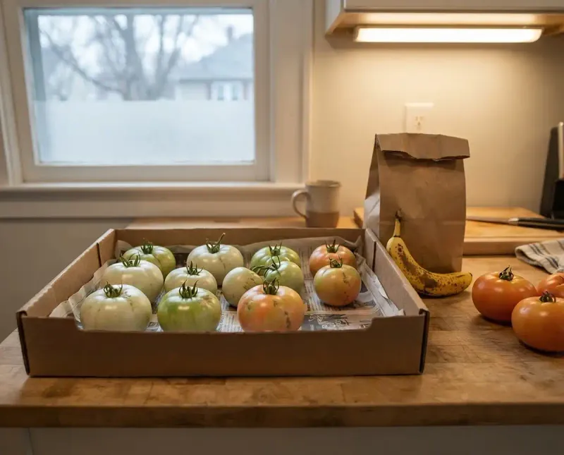 Before the First Frost Hits, Pull Your Green Tomatoes This Way So They Ripen Red on the Counter