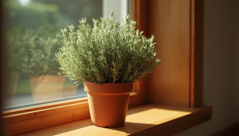 Overwintered rosemary in a pot dies indoors from soggy roots, not the cold, so water it far less